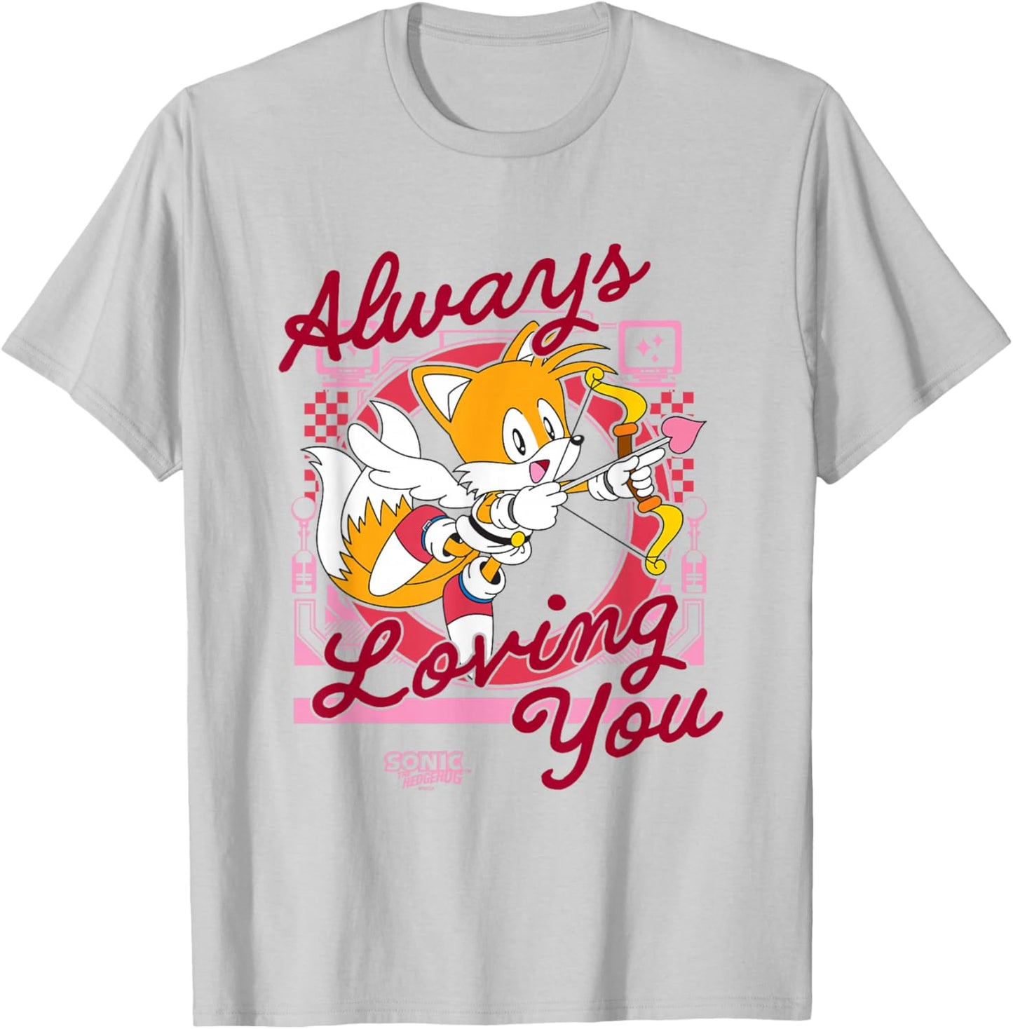 Sonic The Hedgehog Valentine's Day Miles Always Loving You T-Shirt - T-Shirt | Ash
