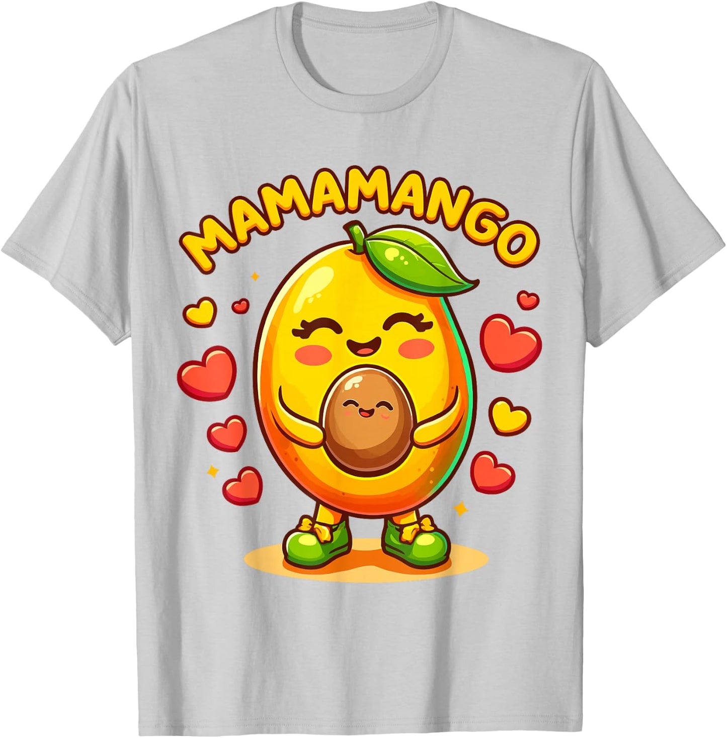 Mamamango Mother and Baby Mango Mom Pregnancy T-Shirt - T-Shirt | Ash