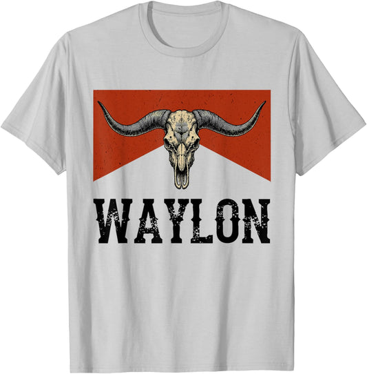 Vintage Waylon Name Distressed Retro Styles 70s 80s Gifts T-Shirt - T-Shirt | Ash