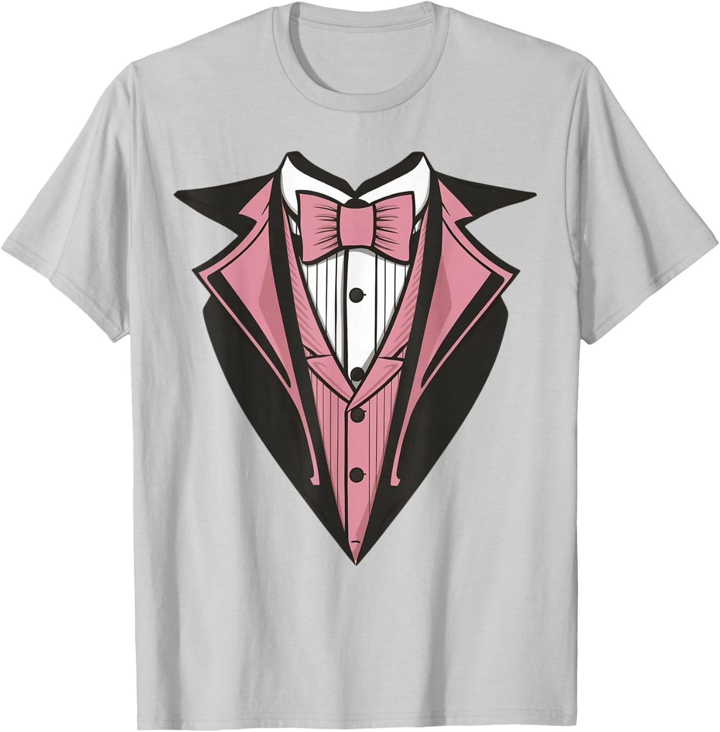 Funny Kids Adult Pink Bowtie Tuxedo Costume T-Shirt - T-Shirt | Ash