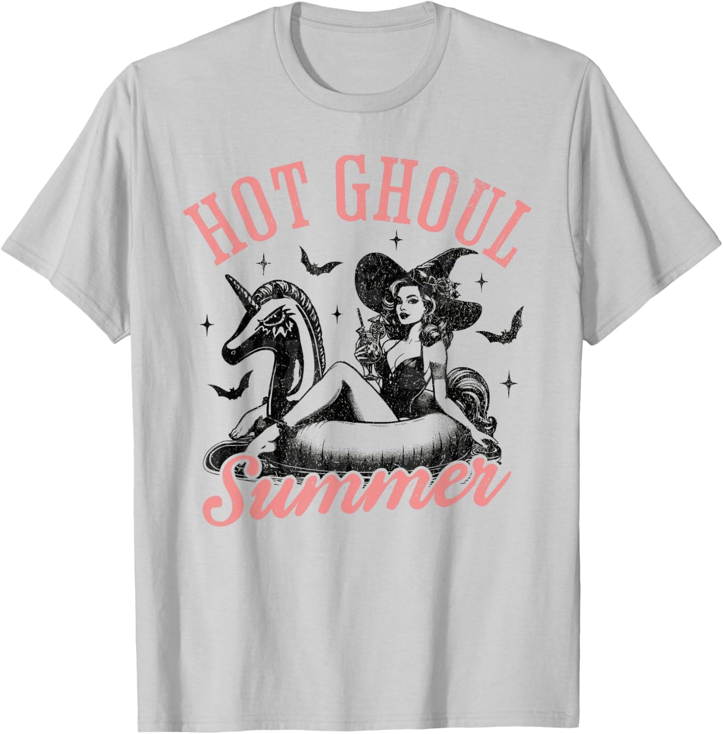 Women Funny Halloween Hot Ghoul Summer Summerween T-Shirt - T-Shirt | Ash