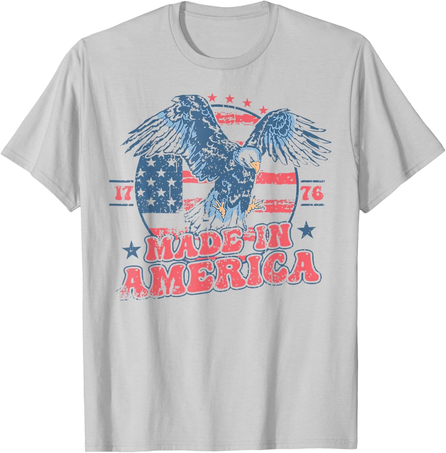 Made in America USA Flag Eagle 4th of July Patriotic Freedom T-Shirt - T-Shirt | Ash