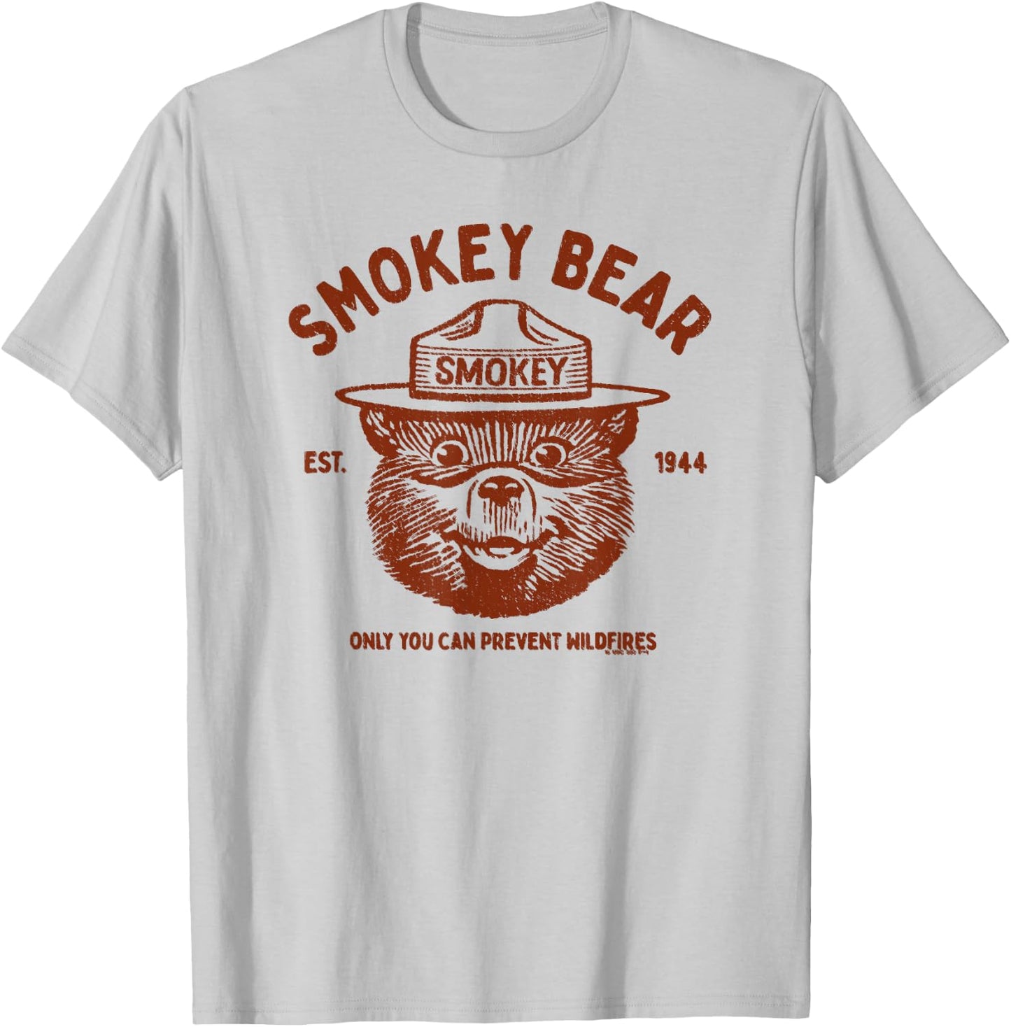 Vintage Smokey Bear Logo Only You Can Prevent Wildfires T-Shirt - T-Shirt | Ash
