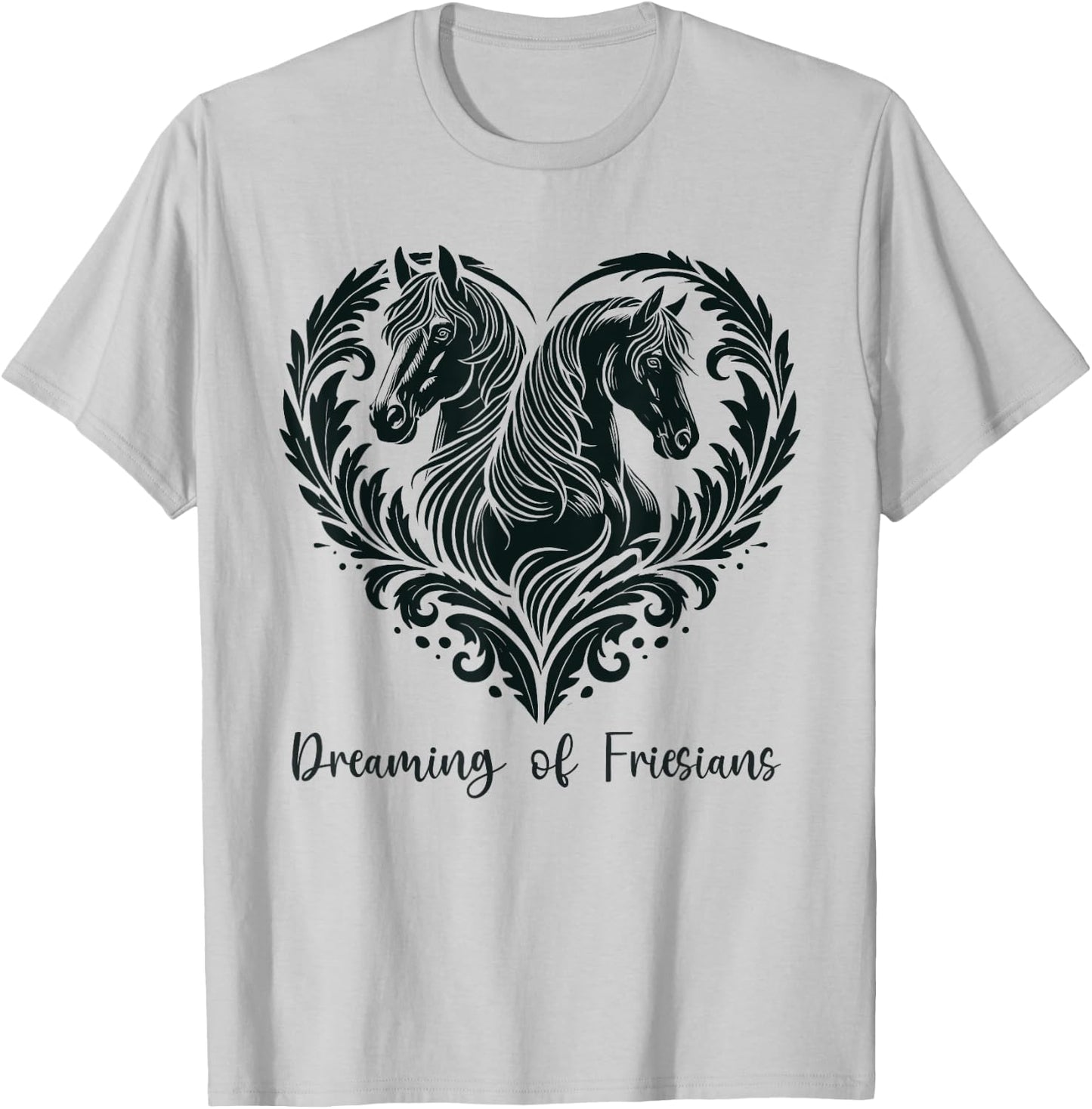 Friesian Horse Lover Majestic Friesian Horse Riding T-Shirt - T-Shirt | Ash