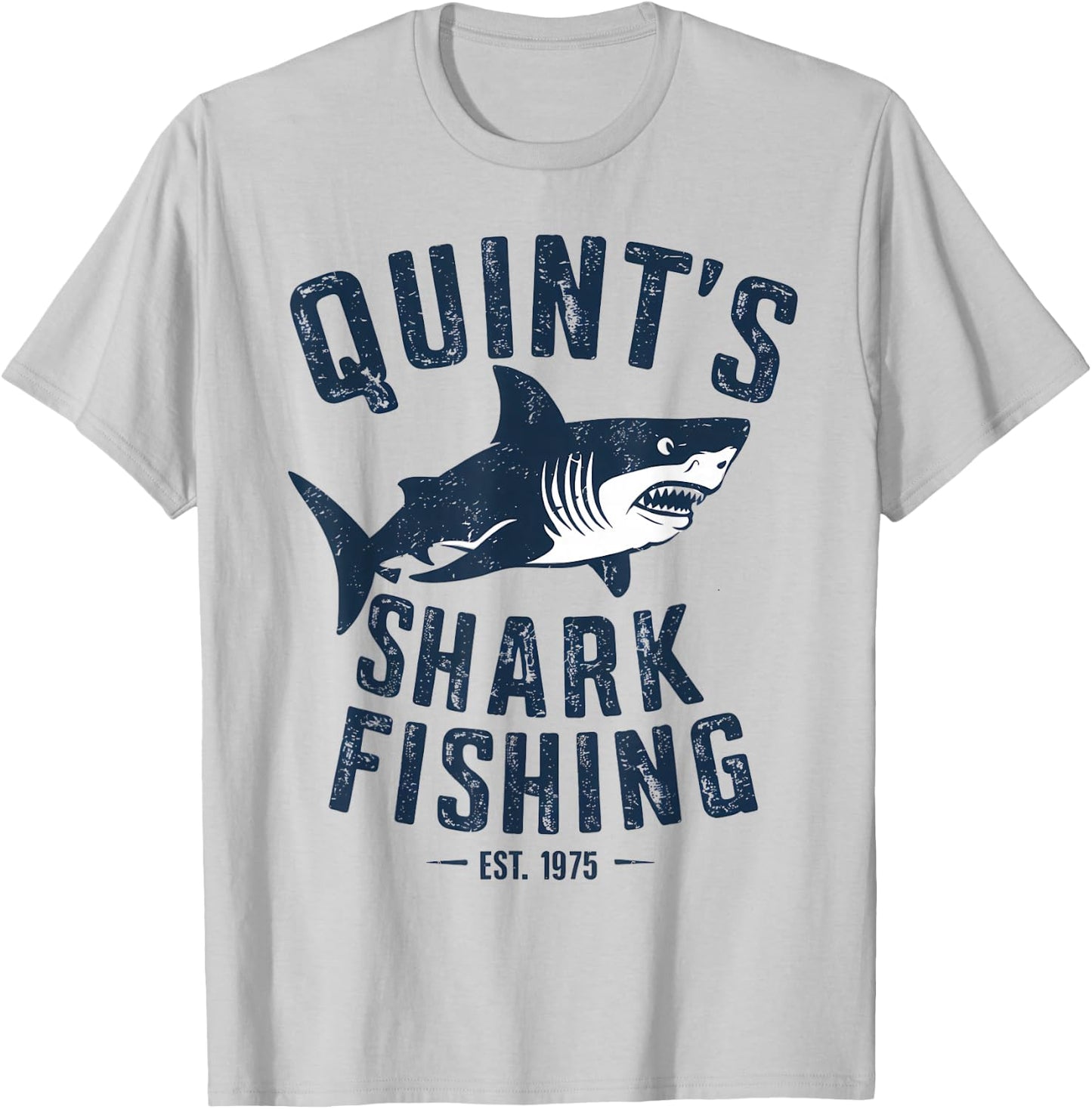Vintage Quint's Shark Fishing 1975 Retro T-Shirt - T-Shirt | Ash