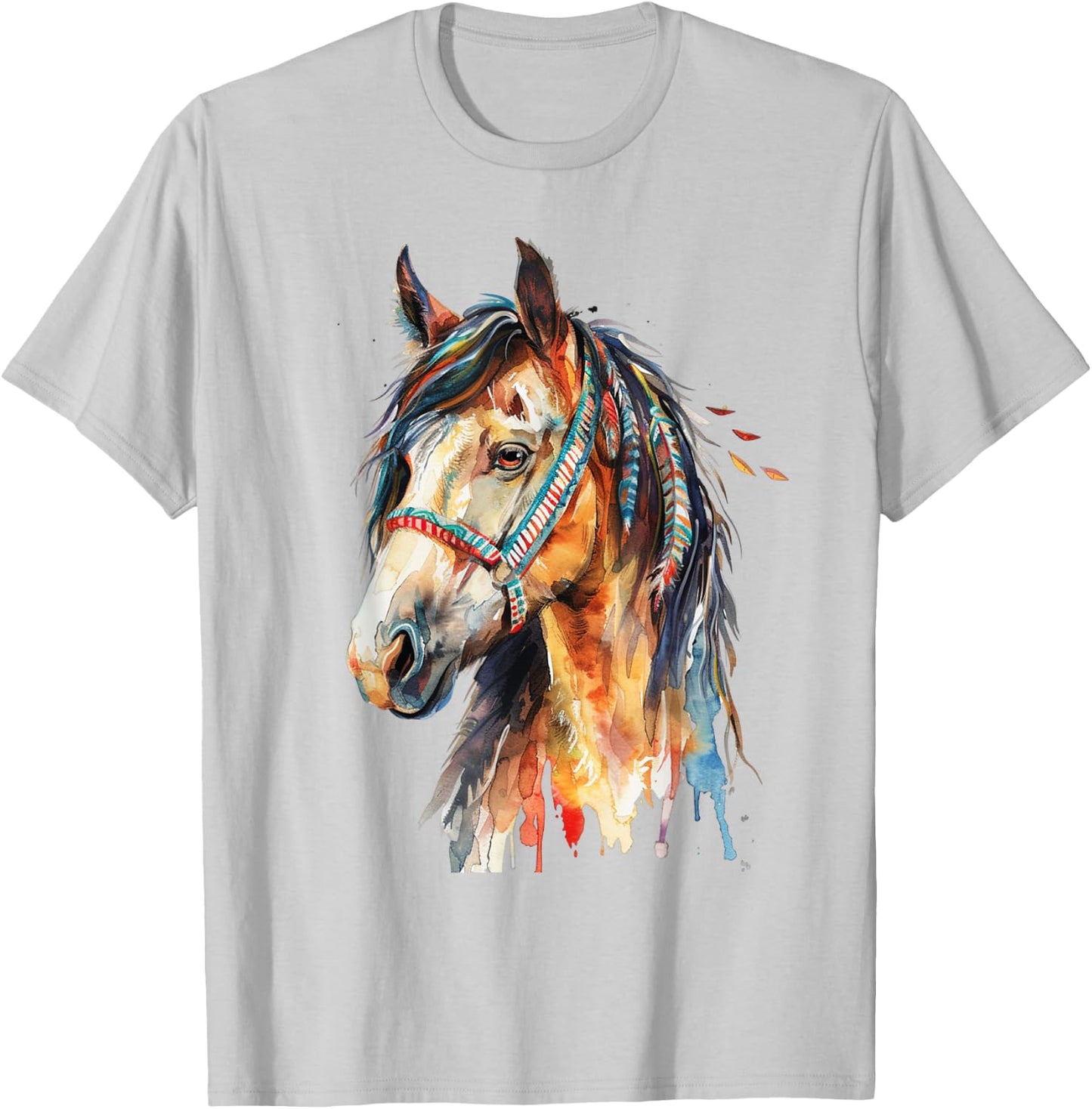 Native American Wild Horse T-Shirt - T-Shirt | Ash