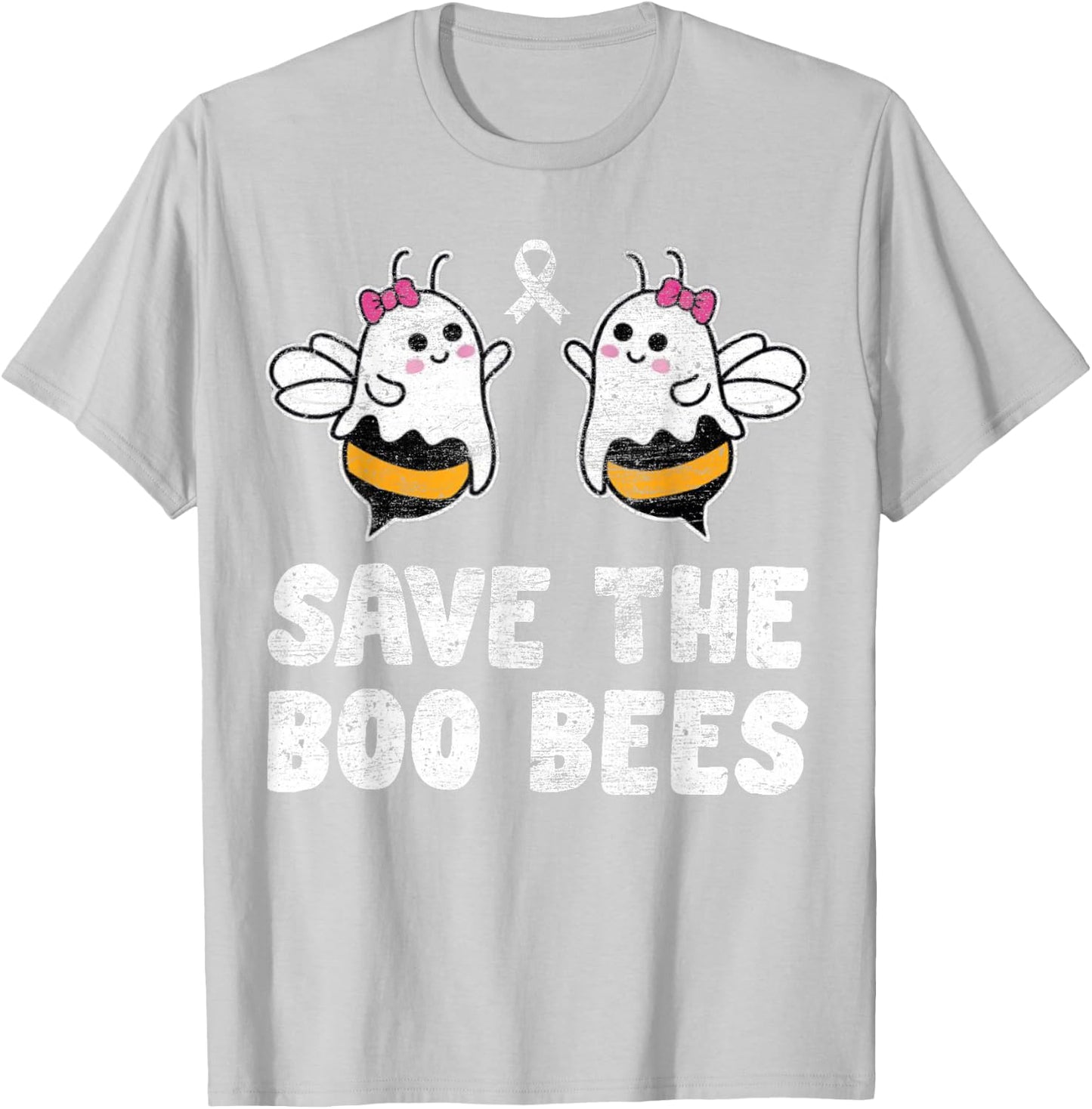 Save The Boo bees Breast Cancer Awareness Halloween Women T-Shirt - T-Shirt | Ash