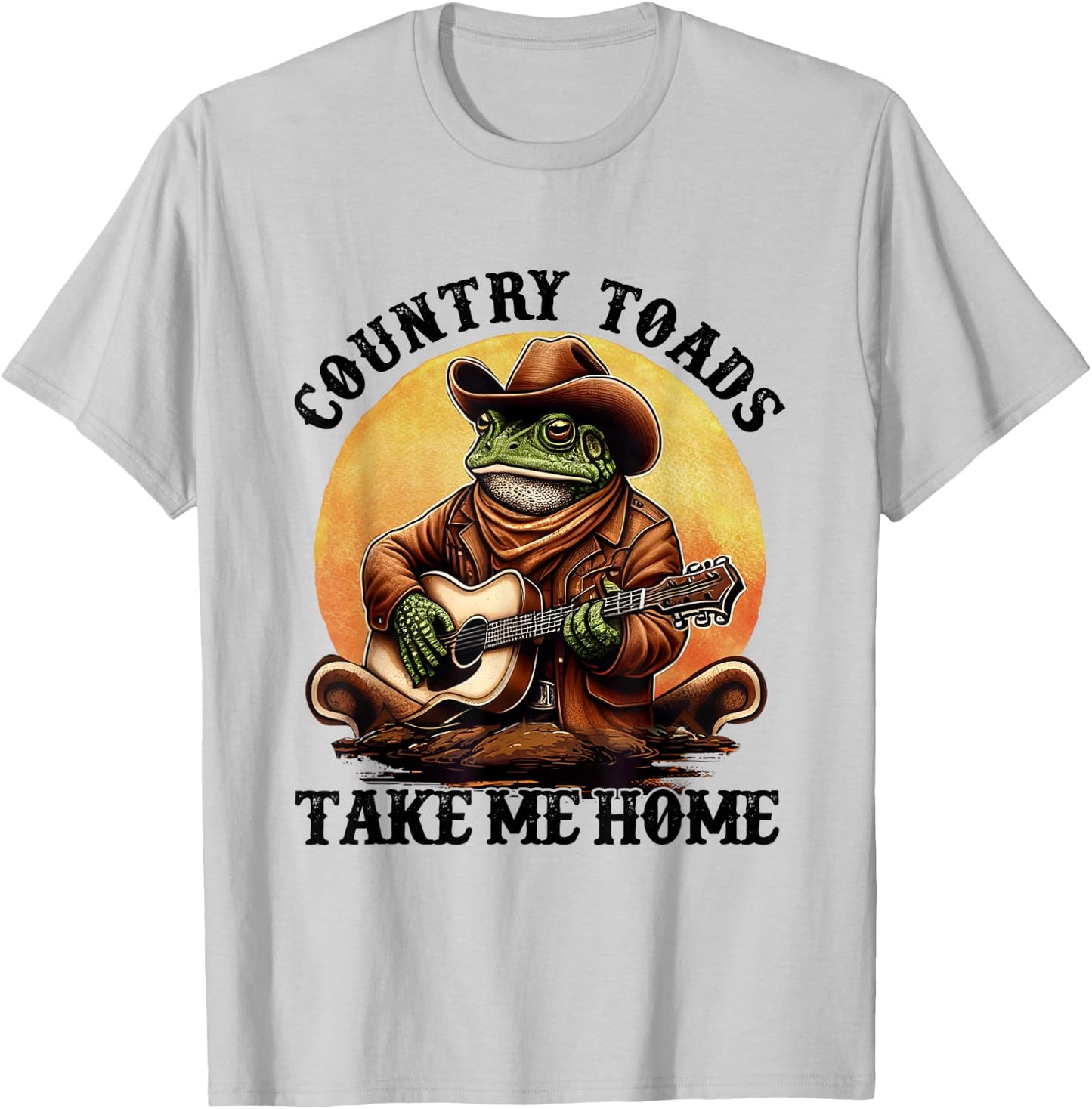 Country Toads Take Me Home Funny Country Music Toad T-Shirt - T-Shirt | Ash