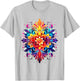 Mandala Colorful Graphic Flower Abstract Mandala T-Shirt - T-Shirt | Ash