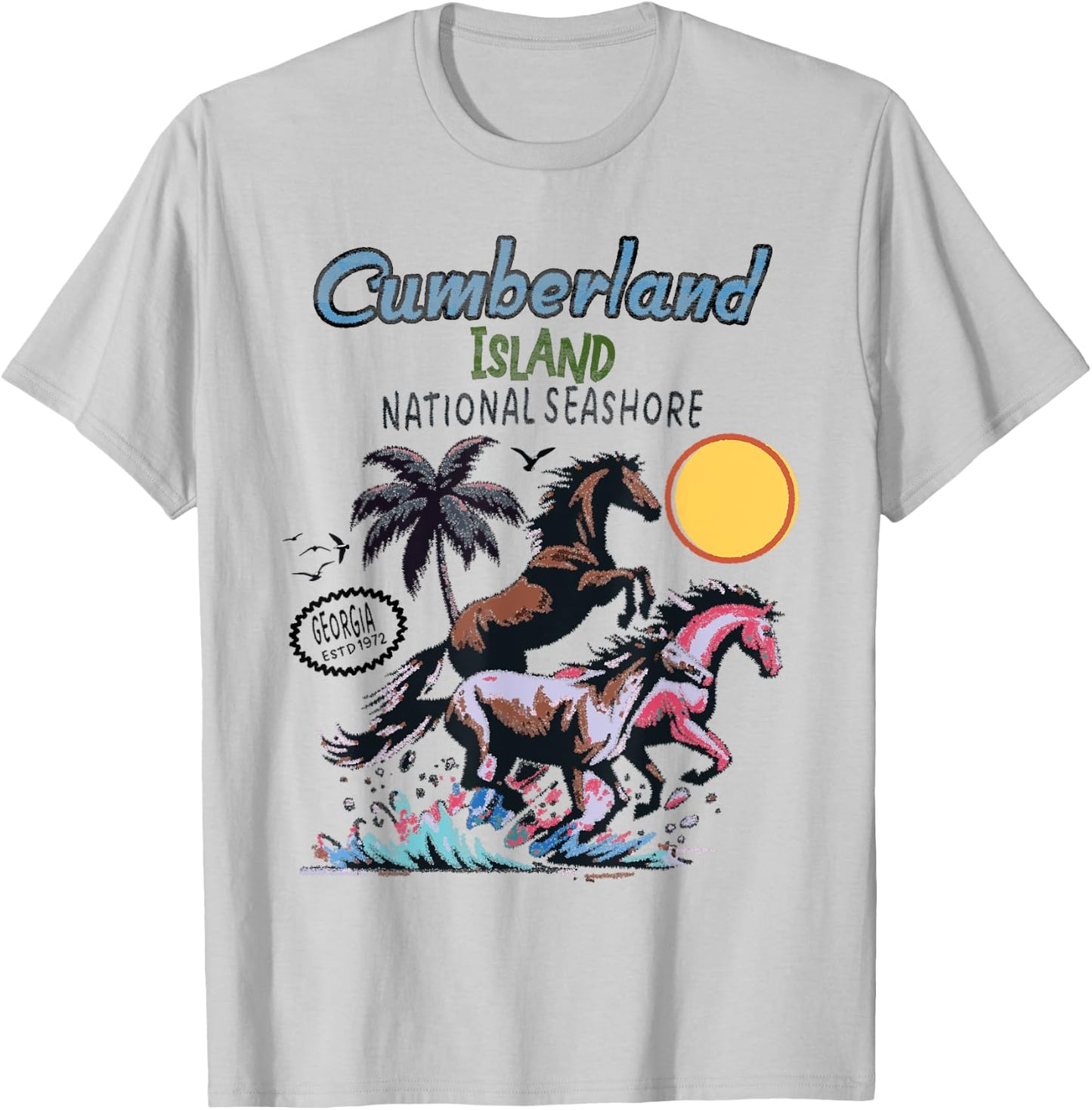 Cumberland Island National Seashore native horses T-Shirt - T-Shirt | Ash