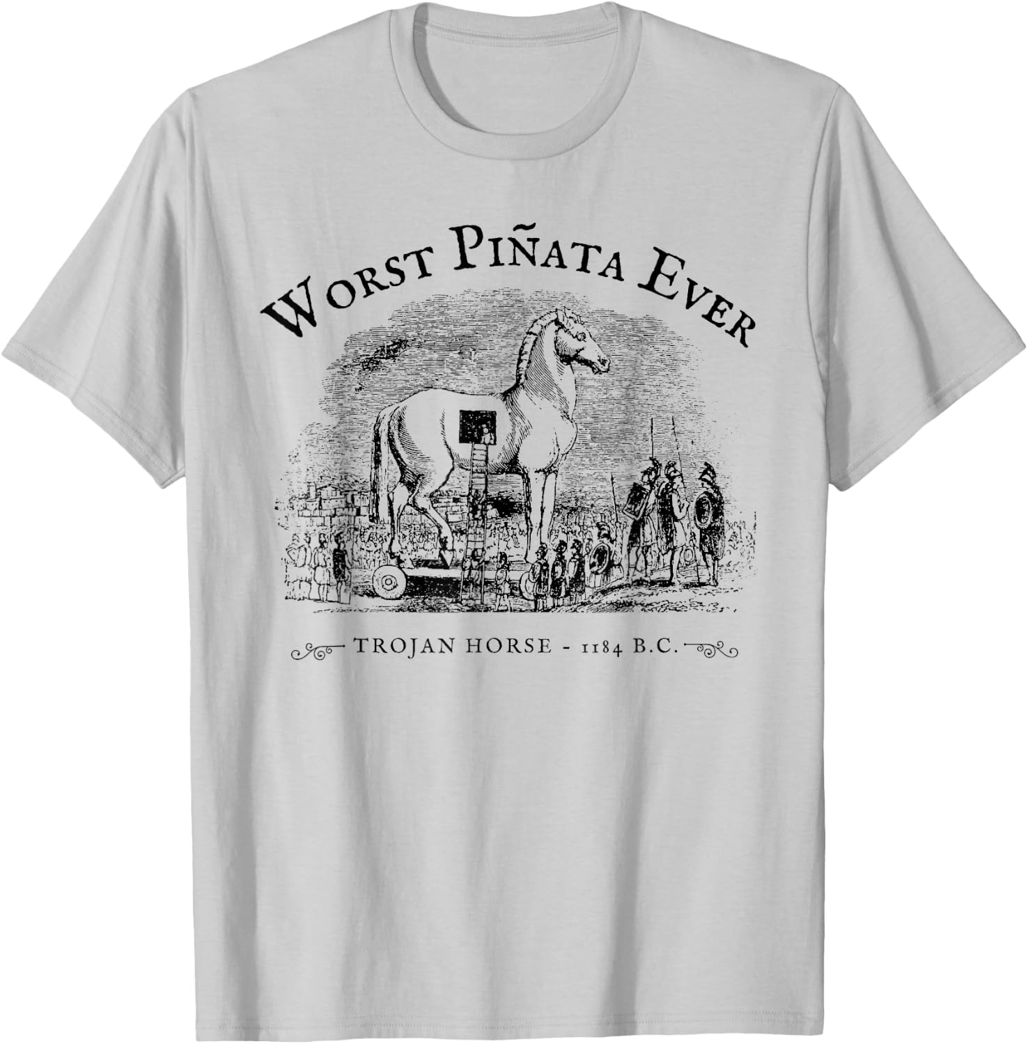 Worst Pinata Ever Trojan Horse funny design T-Shirt - T-Shirt | Ash