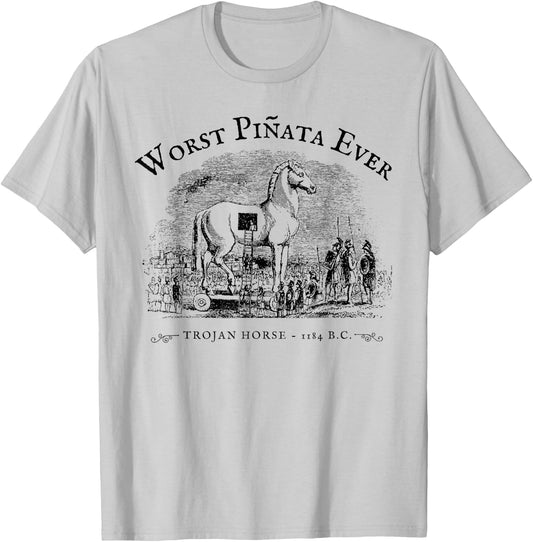Worst Pinata Ever Trojan Horse funny design T-Shirt - T-Shirt | Ash