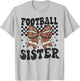 Coquette Bow American Football Sister Game Day Thanksgiving T-Shirt - T-Shirt | Ash