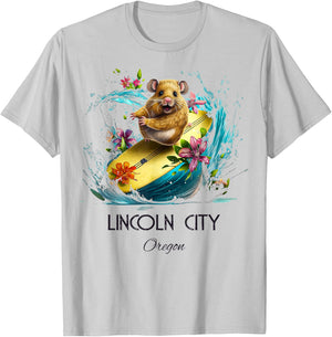 Lincoln City Oregon T-Shirt - T-Shirt | Ash