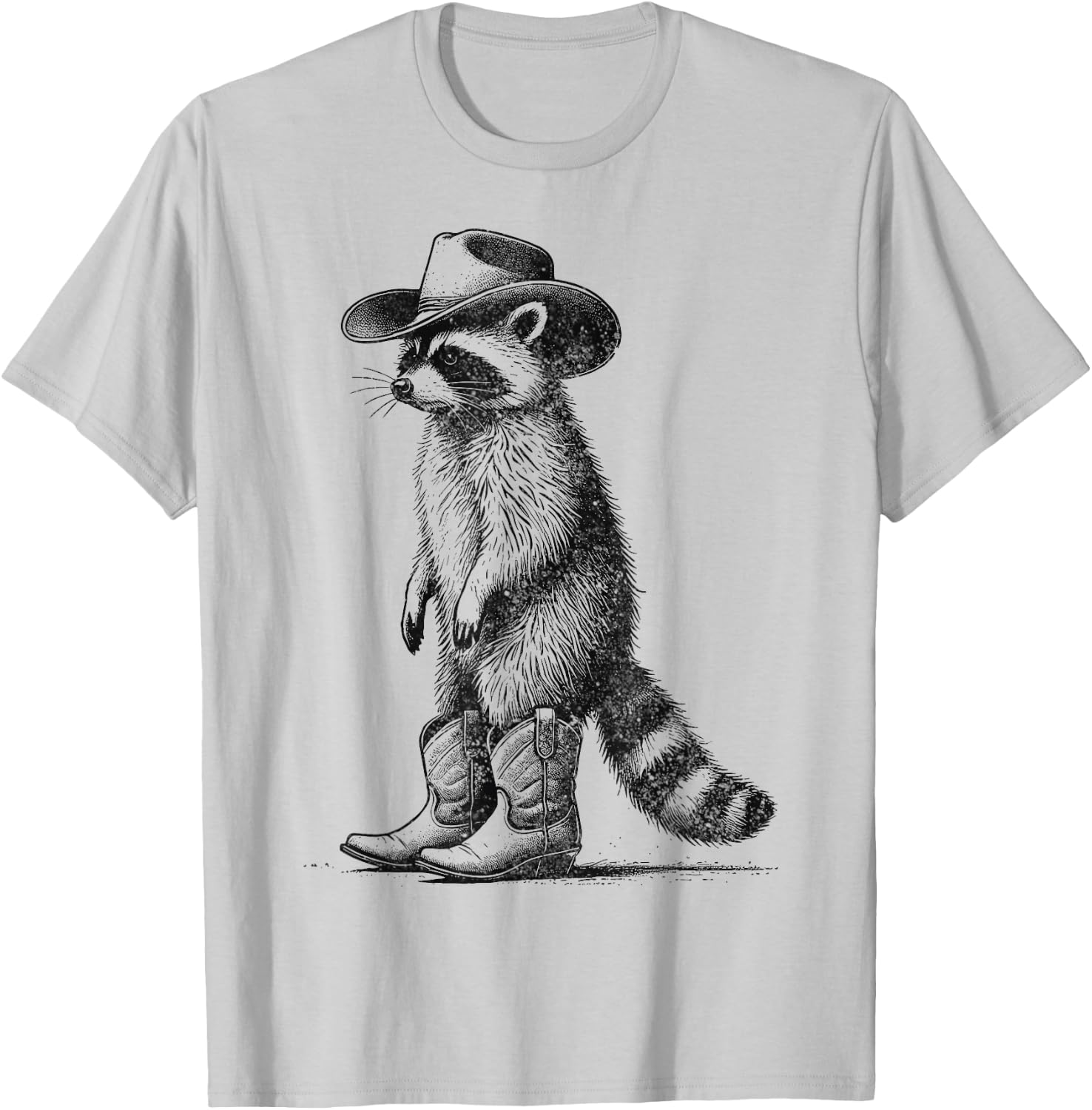 Vintage Raccoon Cowboy Cowgirl Western Country T-Shirt - T-Shirt | Ash
