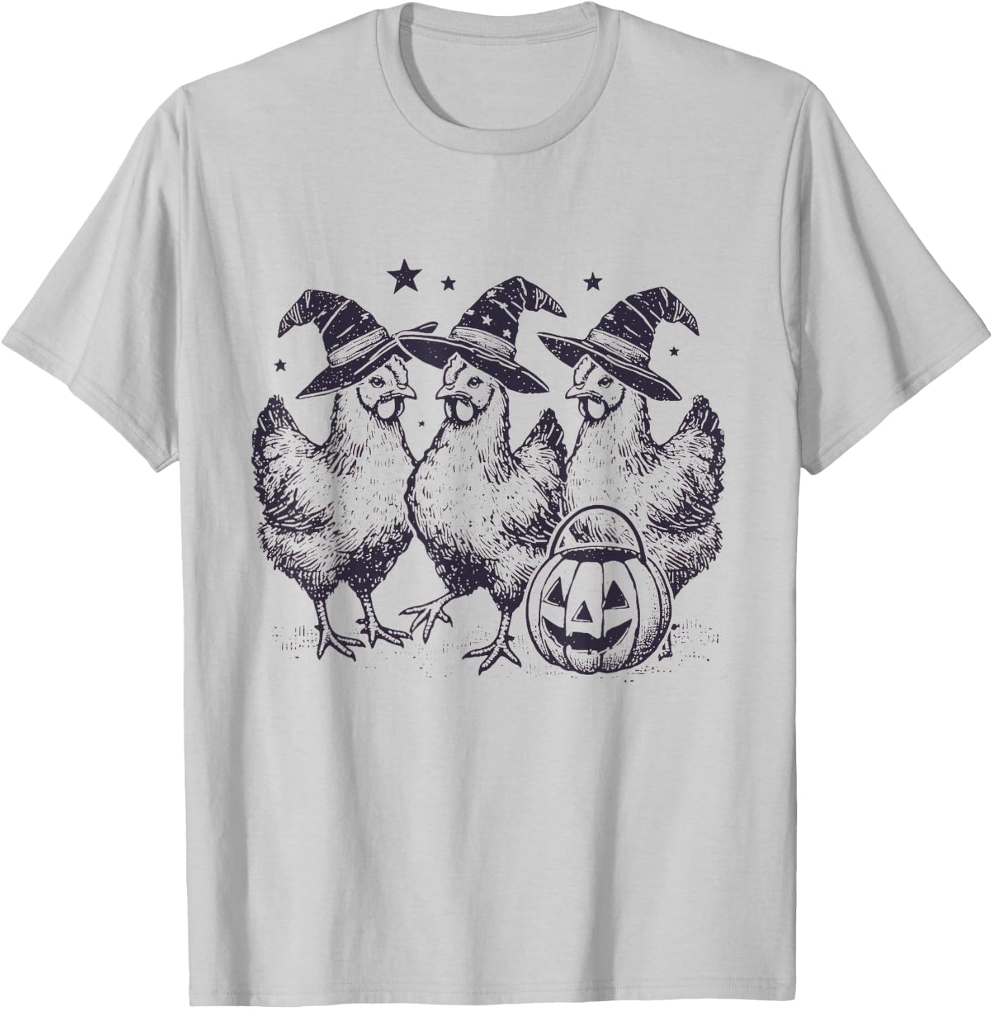 Funny Chicken Halloween Costume Spooky Season Chickens Witch T-Shirt - T-Shirt | Ash