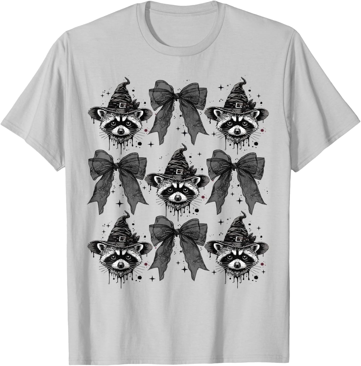 Coquette Halloween Funny Halloween Girl Coquette Raccoon T-Shirt - T-Shirt | Ash