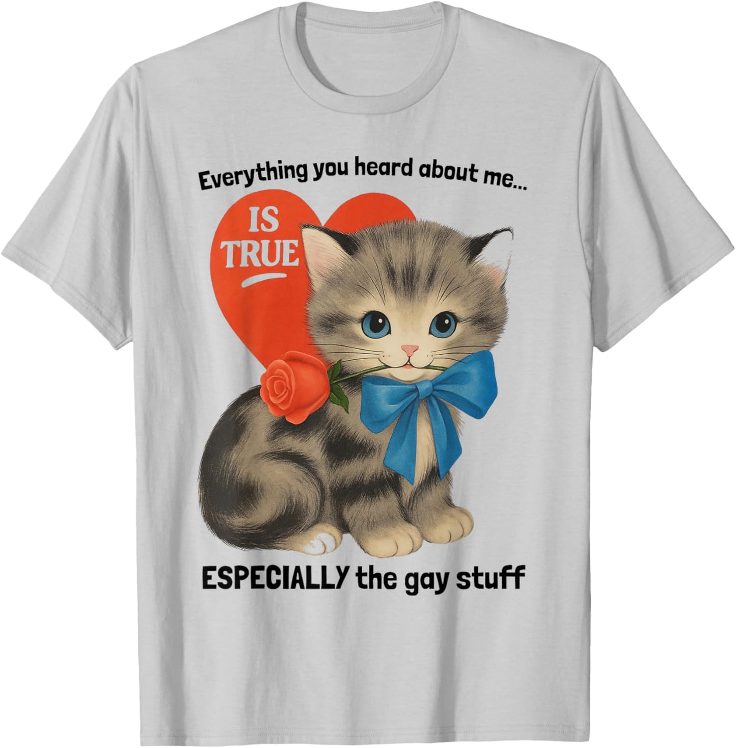 Everything You Heard About Me Is True... Funny Gay Cat Humor T-Shirt - T-Shirt | Ash
