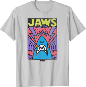 Jaws Neon Poster T-Shirt - T-Shirt | Ash