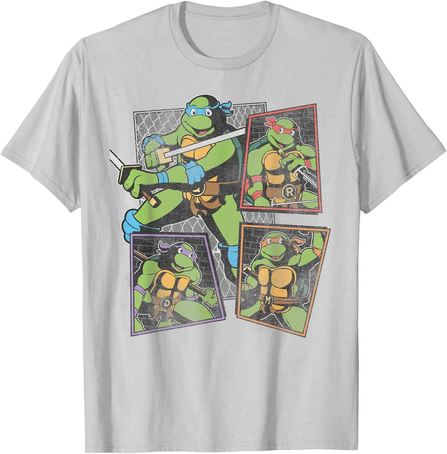 Teenage Mutant Ninja Turtles Character Panel T-Shirt - T-Shirt | Ash
