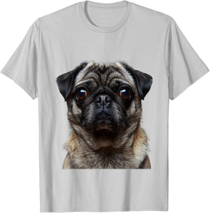Cool Pug Face I Dog Pug Costume T-Shirt - T-Shirt | Ash