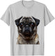 Cool Pug Face I Dog Pug Costume T-Shirt - T-Shirt | Ash