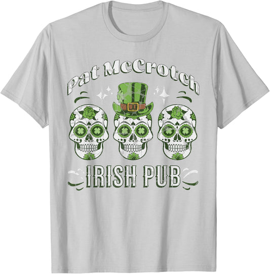 Pat McCrotch Irish Pub Adult Funny St. Patricks Day T-Shirt - T-Shirt | Ash