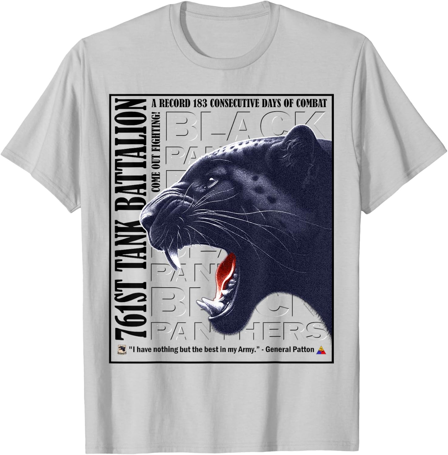 761st Tank Battalion WWII Black Panthers Pride T-Shirt - T-Shirt | Ash