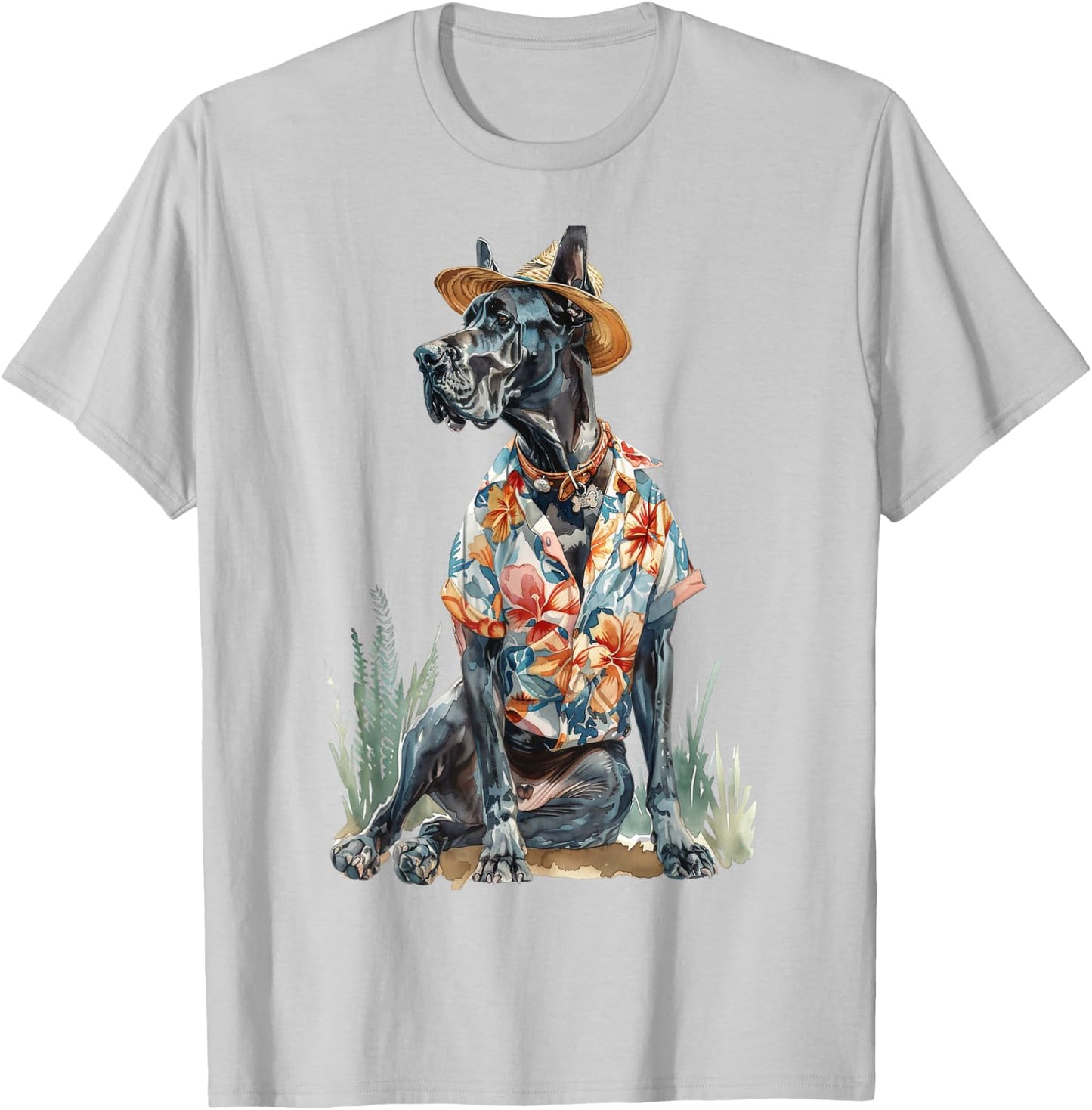 Summer Dog Great Dane T-Shirt - T-Shirt | Ash