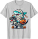 Shark Riding Dinosaur T-rex Funny Halloween Pumpkin Boys Kid T-Shirt - T-Shirt | Ash