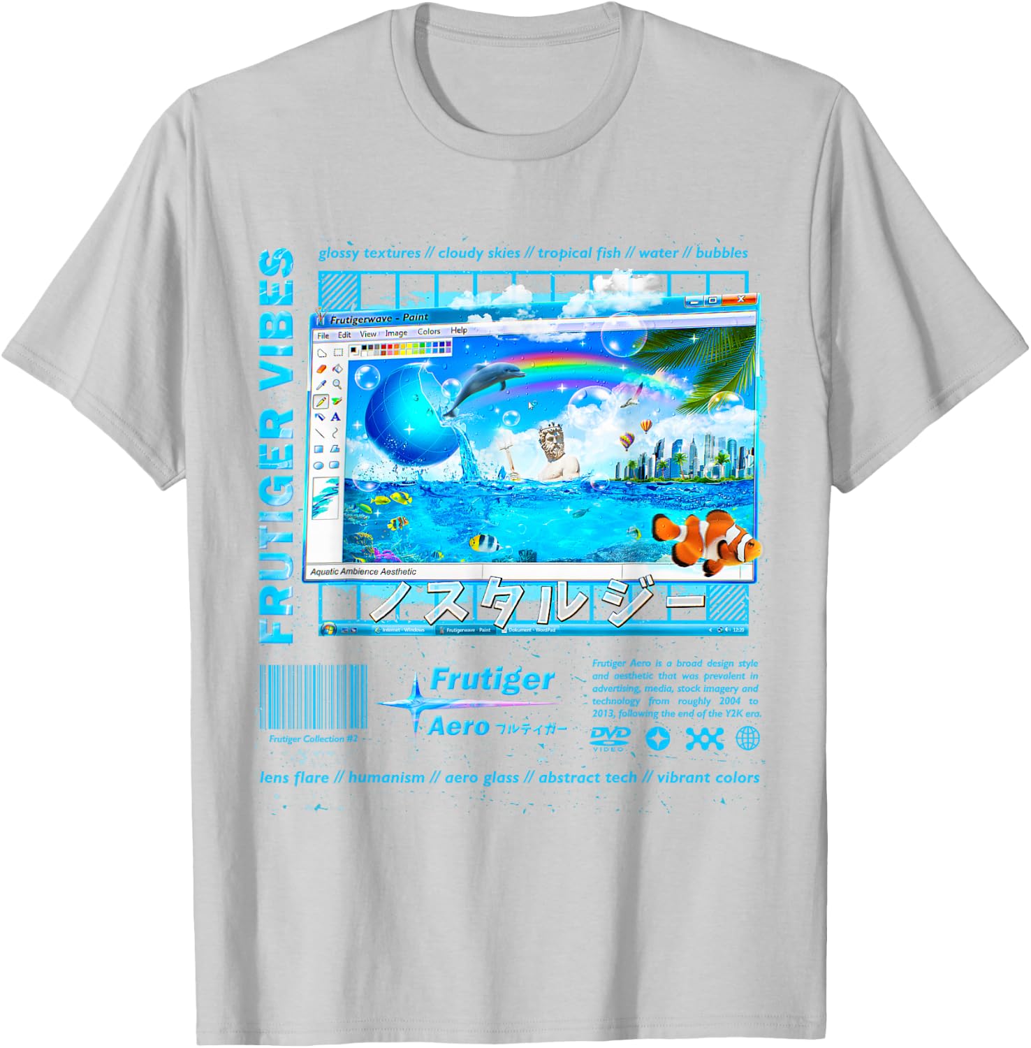 Frutiger Aero Fashion Collection - Frutiger Vibes T-Shirt - T-Shirt | Ash