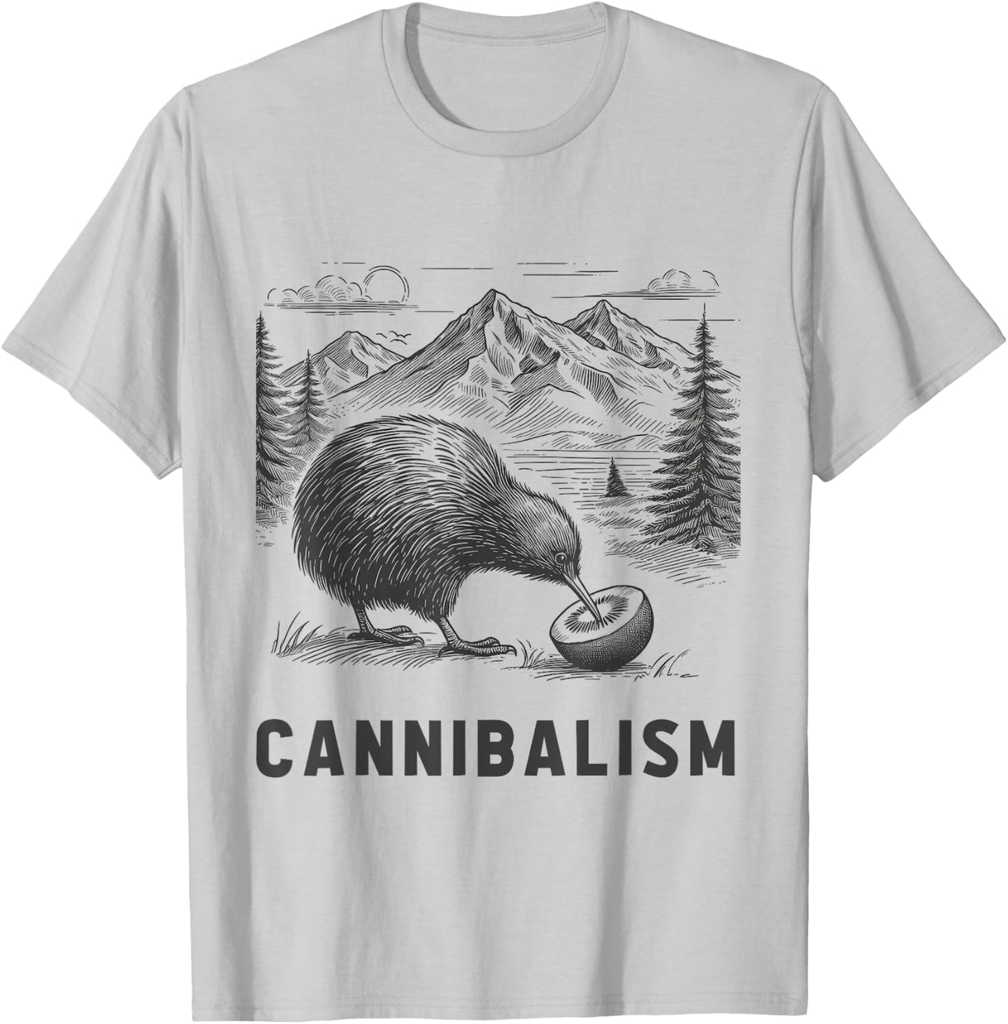 Funny Kiwi Bird Joke Cannibalism For Fruit Love Women Men T-Shirt - T-Shirt | Ash
