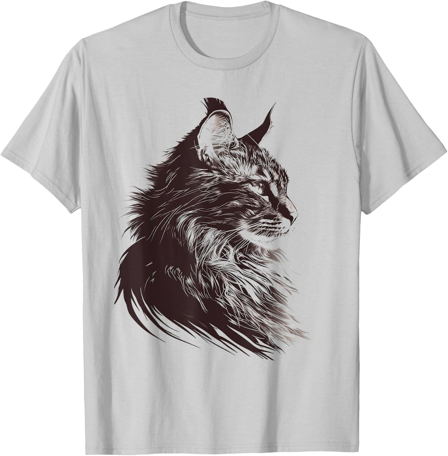 Cat Abstract Motif Drawing Artwork Animal Cat Men Women Kids T-Shirt - T-Shirt | Ash