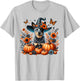 Halloween Blue Heeler Dog Pumpkin Autumn Season Flowers T-Shirt - T-Shirt | Ash