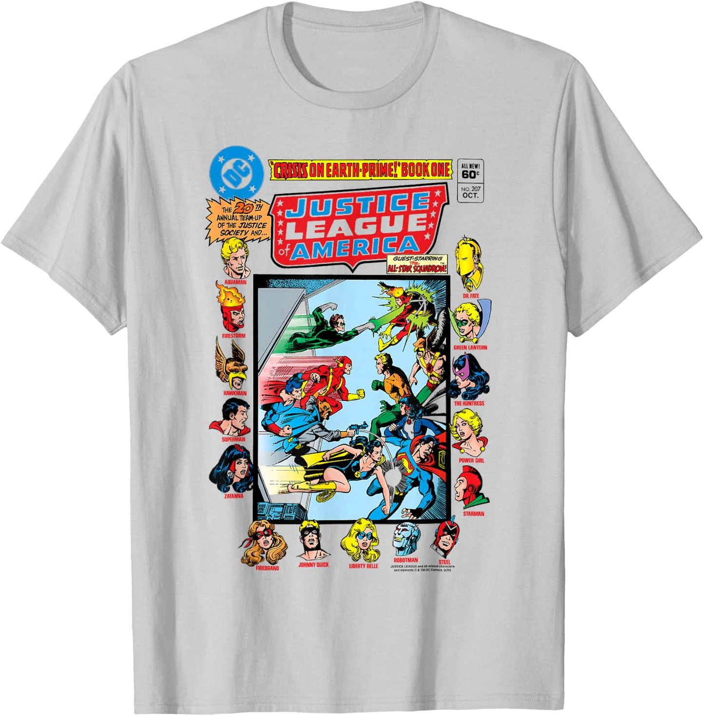 DC Comics Justice League Crisis On Earth Comic Cover Small T-Shirt - T-Shirt | Ash