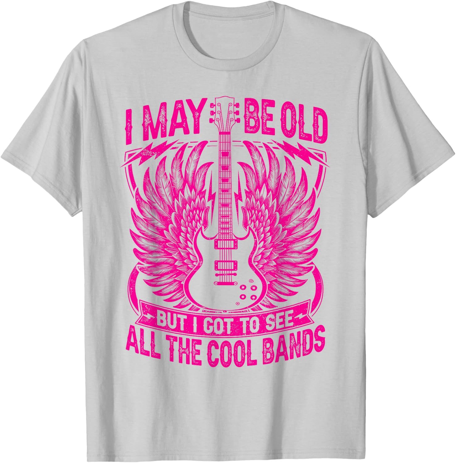 I May Be Old But I Got To See All The Cool Band Rock Concert T-Shirt - T-Shirt | Ash