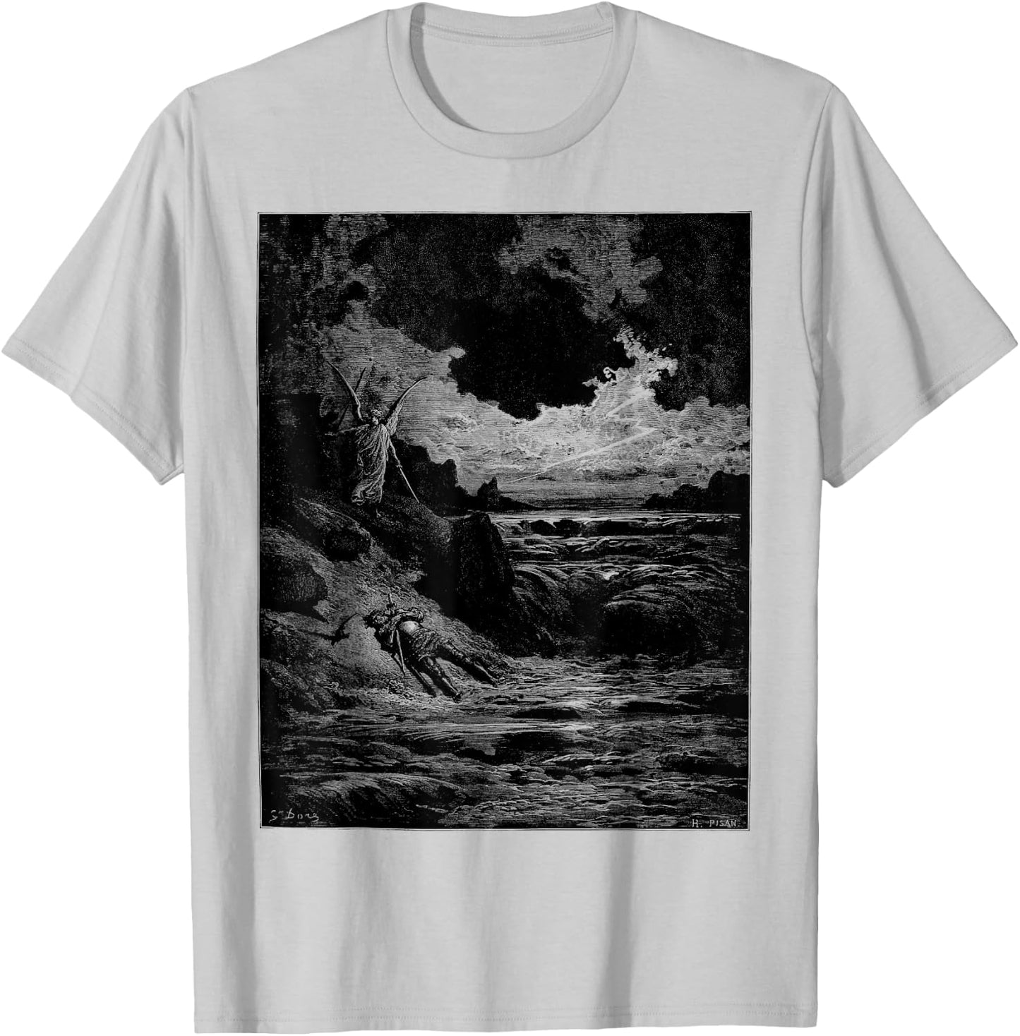 Gustave Dore Illustrations Dante Alighieri Divine Comedy T-Shirt - T-Shirt | Ash