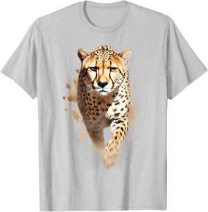 Graceful Cheetah Sprint Dynamic Cheetah Running Wild Cheetah T-Shirt - T-Shirt | Ash