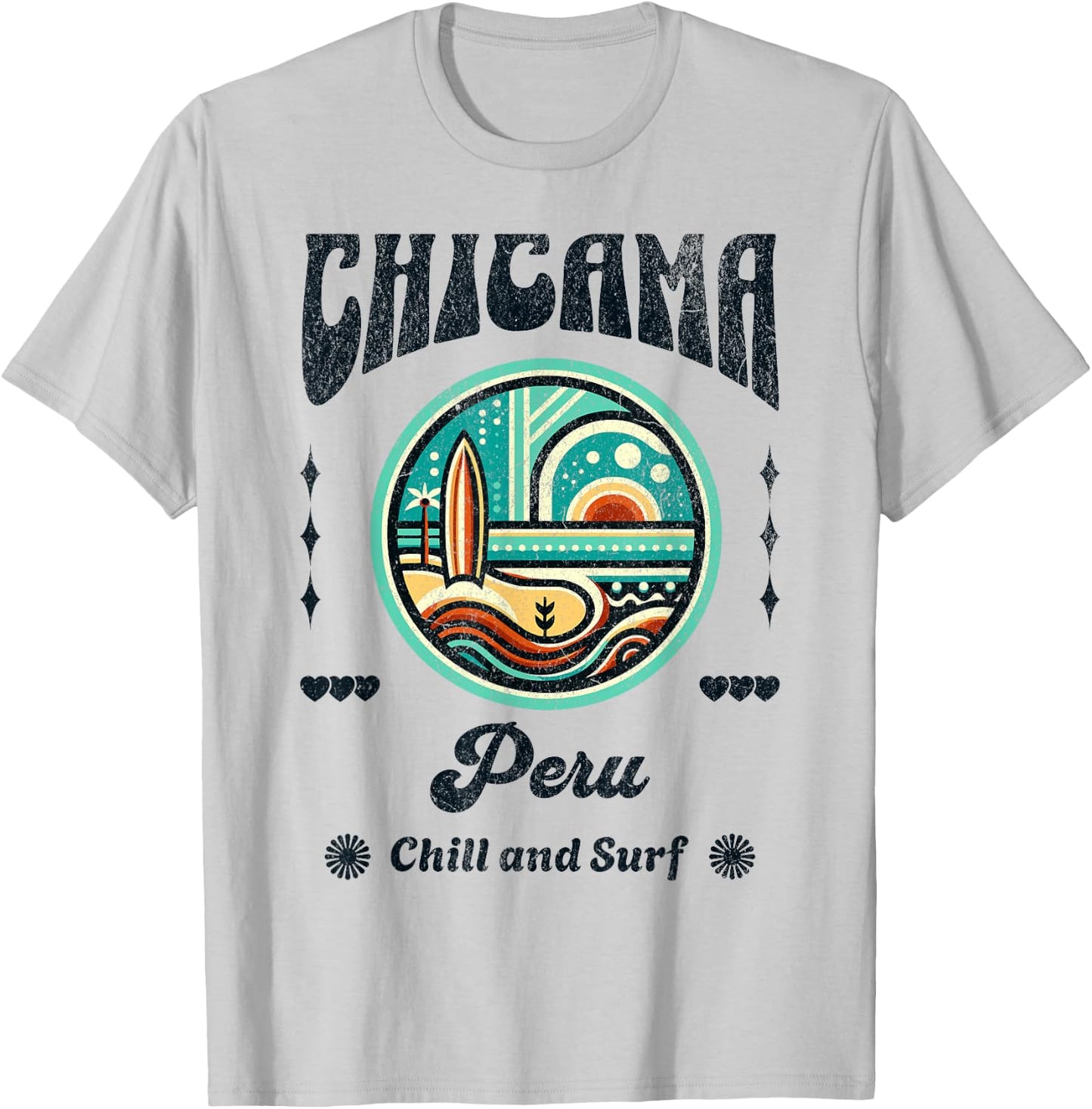 Chicama Peru Retro 70s Coastal T-Shirt - T-Shirt | Ash