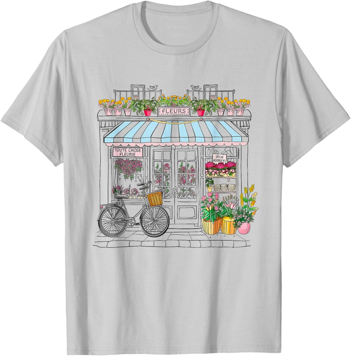 Cute French Flower Shop Paris France Women Girls Souvenir T-Shirt - T-Shirt | Ash