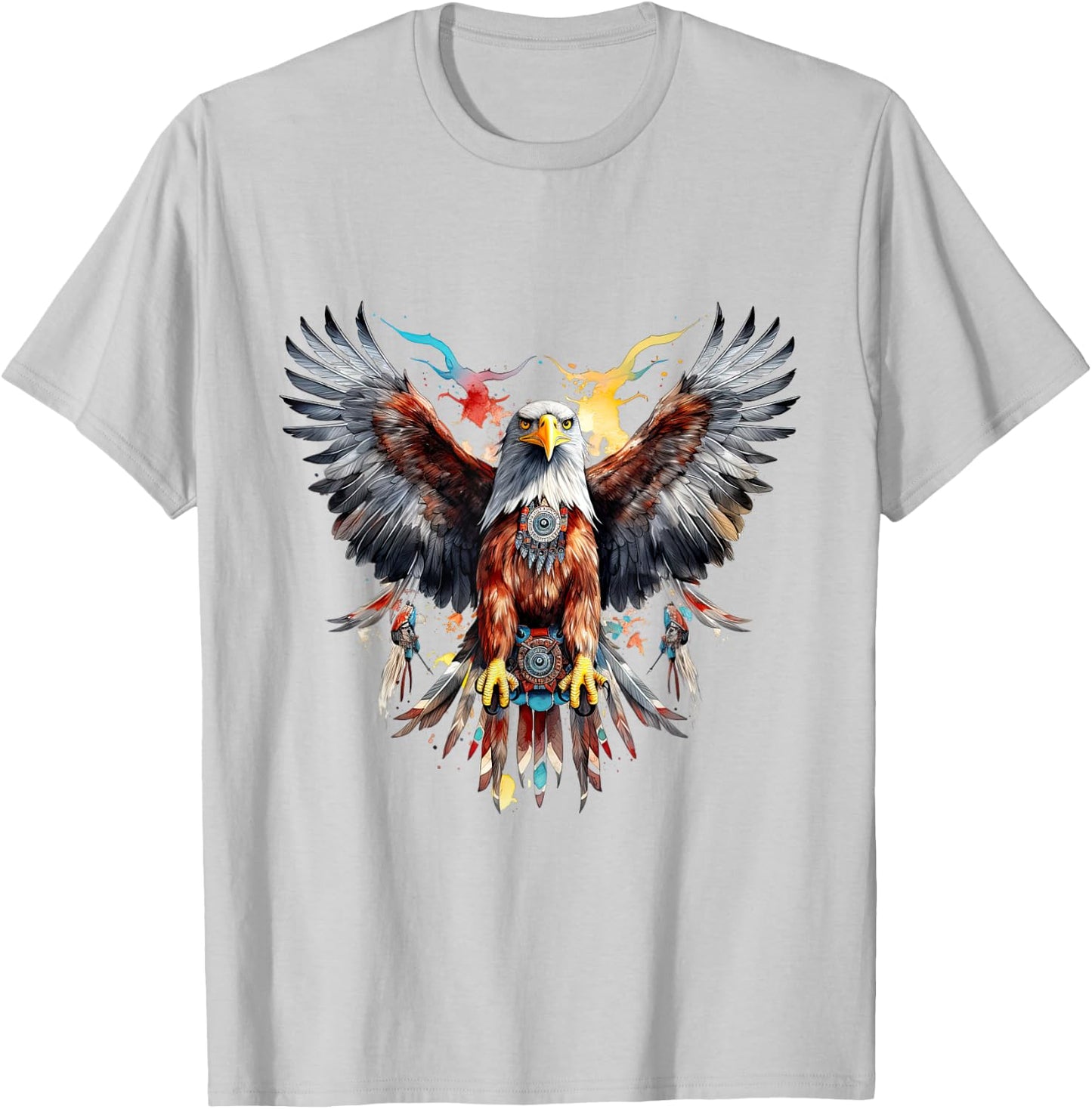 Native American Wild Eagle T-Shirt - T-Shirt | Ash