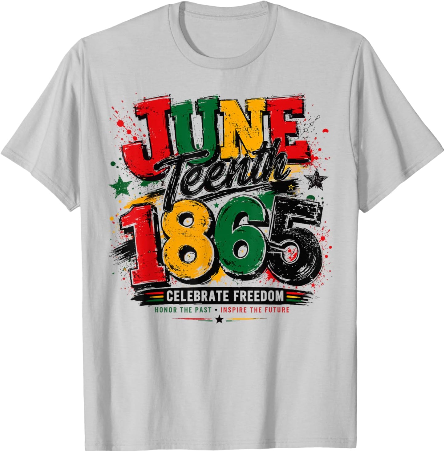 Juneteenth 1865 Celebrate Freedom African American Black T-Shirt - T-Shirt | Ash