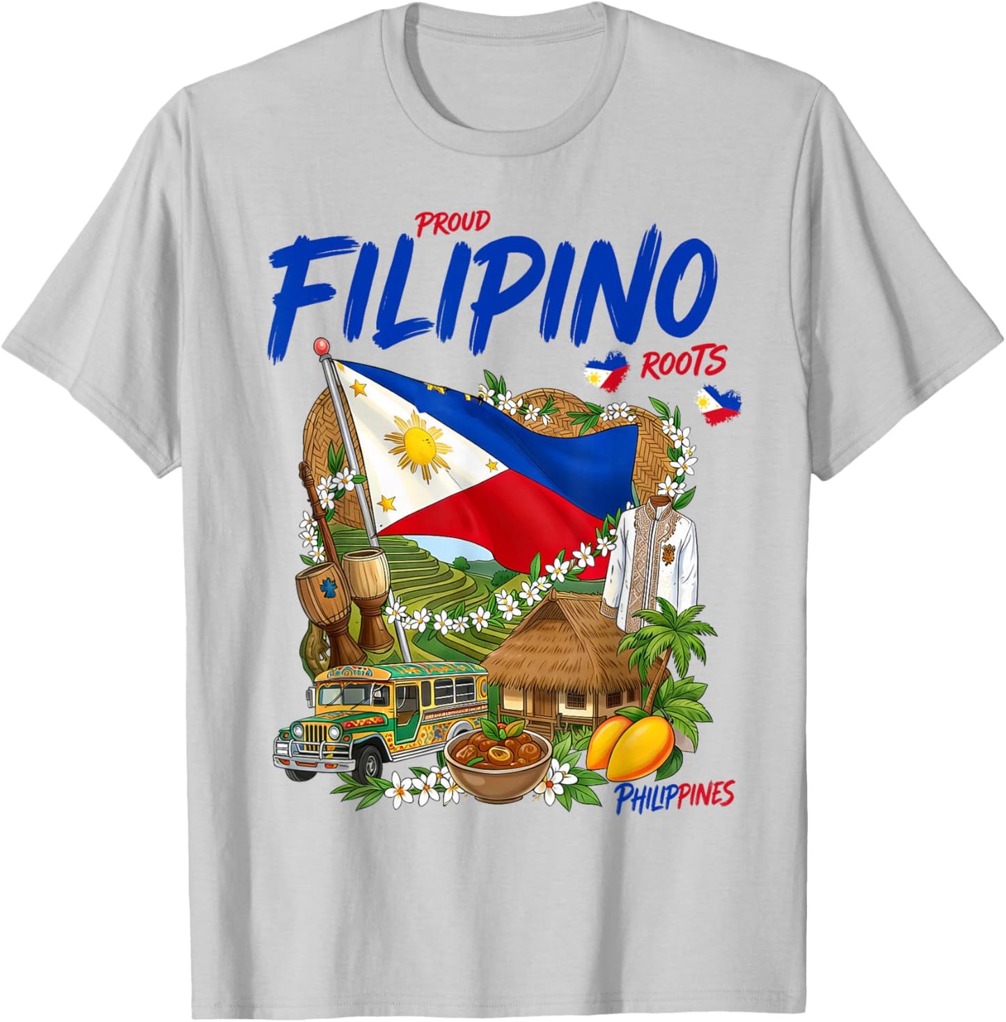 Filipino Roots Idea Filipiniana Philippines Themed T-Shirt - T-Shirt | Ash