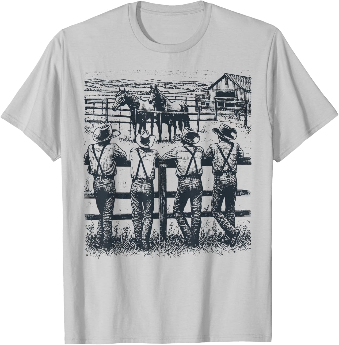 Western Country Rodeo Southern Vintage Cowboy Men Women Kid T-Shirt - T-Shirt | Ash