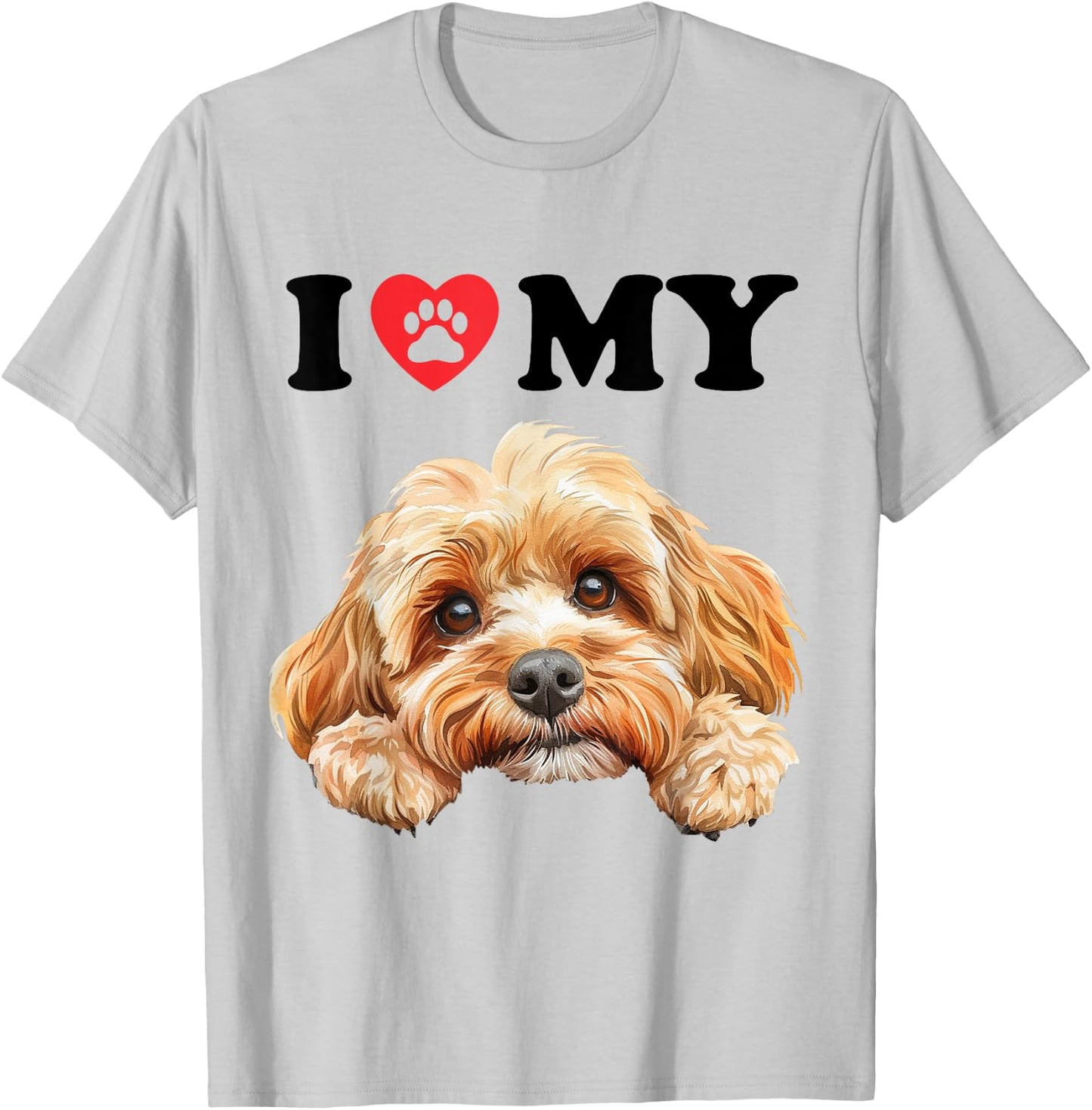 Cockapoo I Heart My Dog Funny Dog Lover Men Women Kids T-Shirt - T-Shirt | Ash