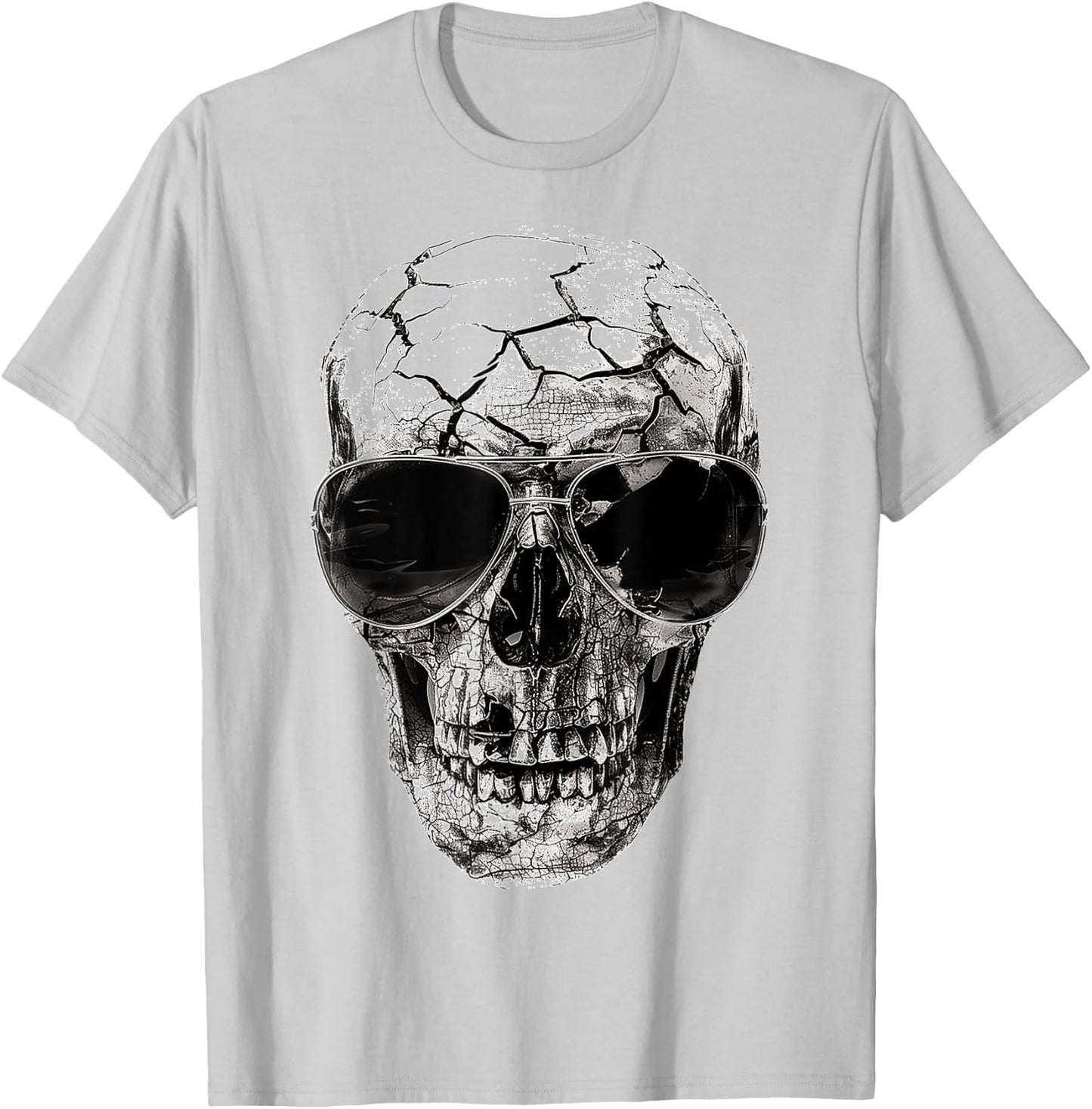 Skull Costume Halloween Spooky Sunglasses Art Skull T-Shirt - T-Shirt | Ash
