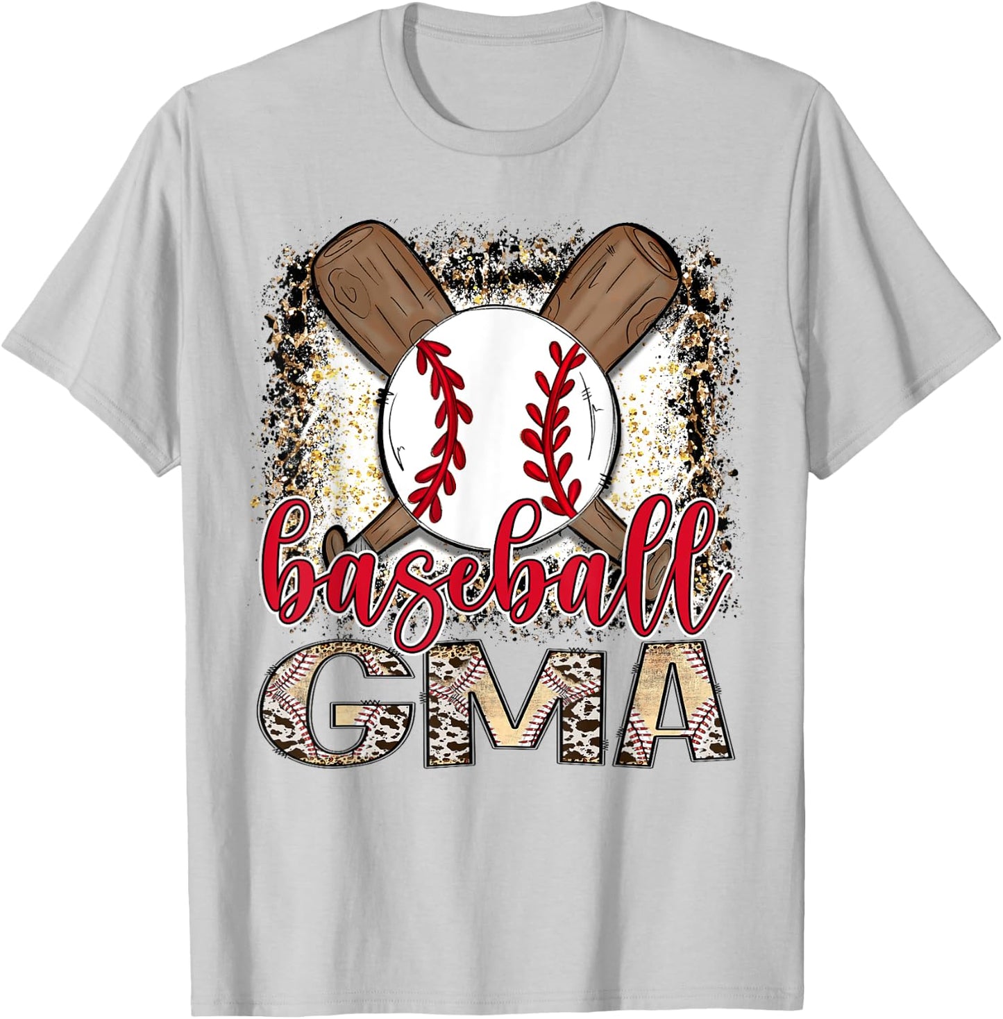 Baseball Gma Leopard Proud Ball Gma Game Day T-Shirt - T-Shirt | Ash