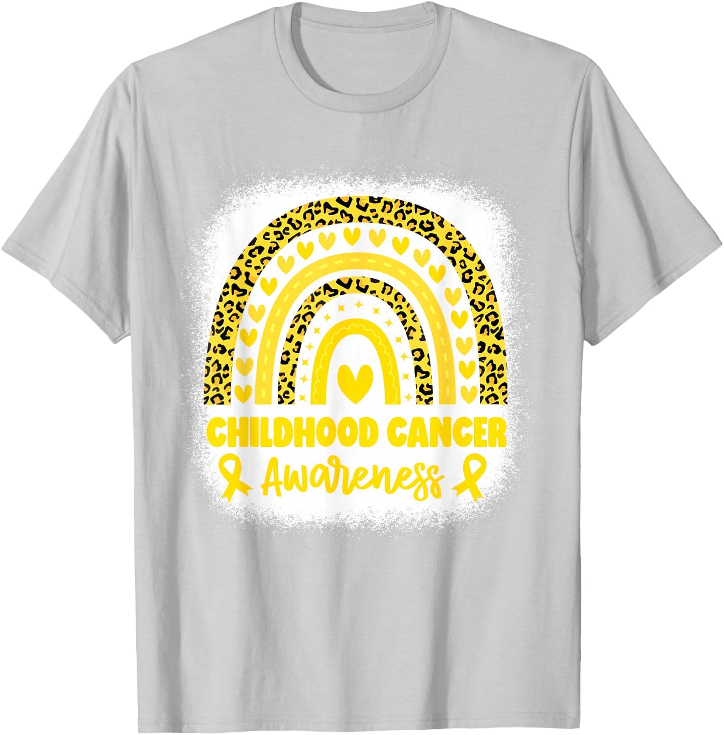 Childhood Cancer awareness Gold Rainbow Childhood Cancer T-Shirt - T-Shirt | Ash