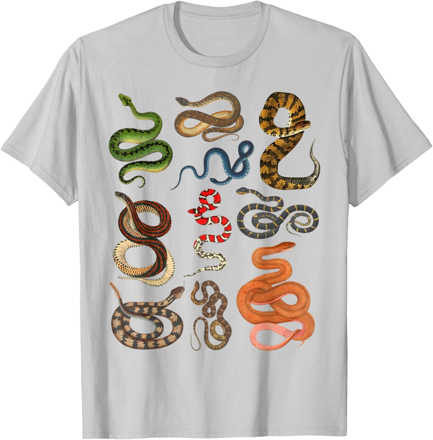 Types Of Snakes Educational Herpetologist Kids Boys Girls T-Shirt - T-Shirt | Ash