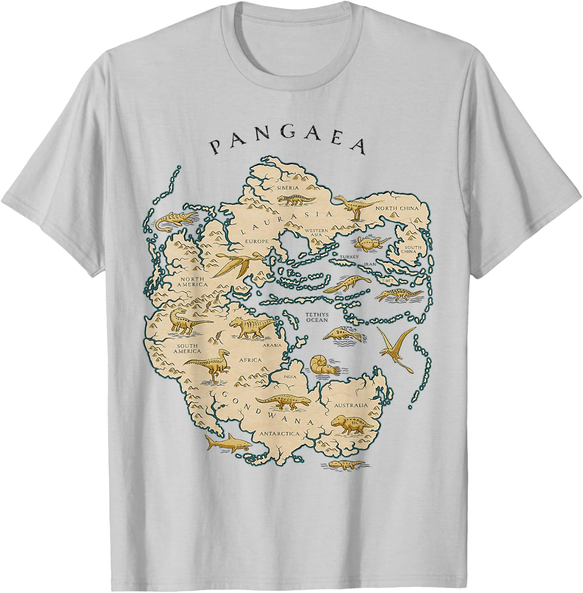 Reunite Pangaea World Map History Geology Earth Geologist T-Shirt - T-Shirt | Ash